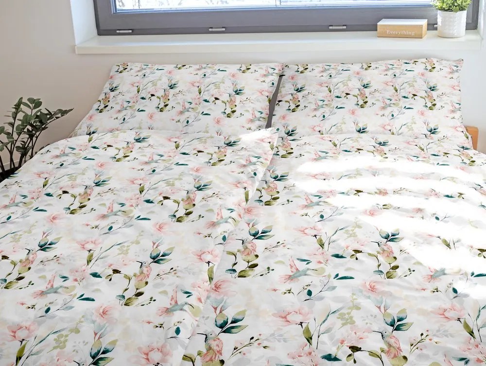Lenjerie de pat din bumbac FLORI ROZ