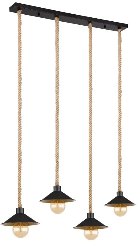 Lustra cu 4 pendule design industrial DIANA negru