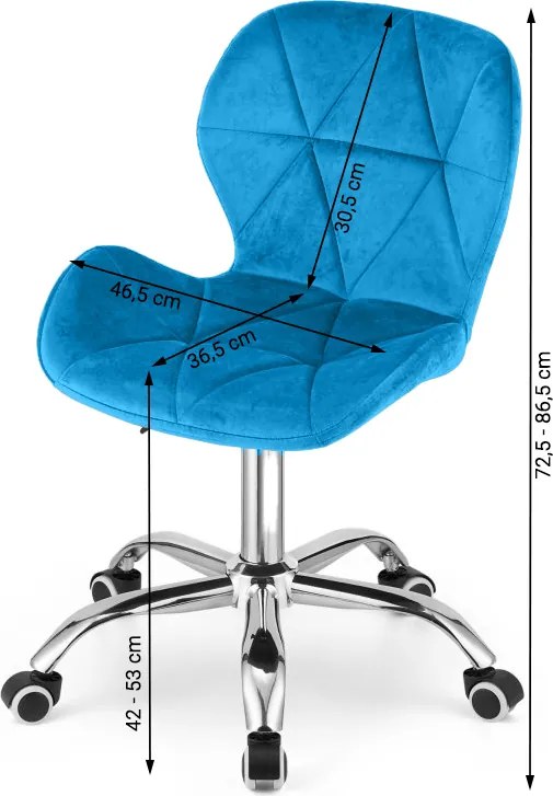 Promoție scaun de birou albastru regal AVOLA VELVET II. calitate