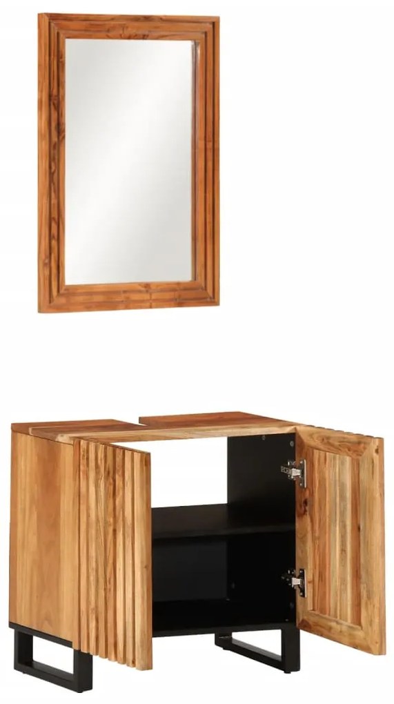 3217092 vidaXL Set mobilier de baie, 2 piese, lemn masiv de acacia