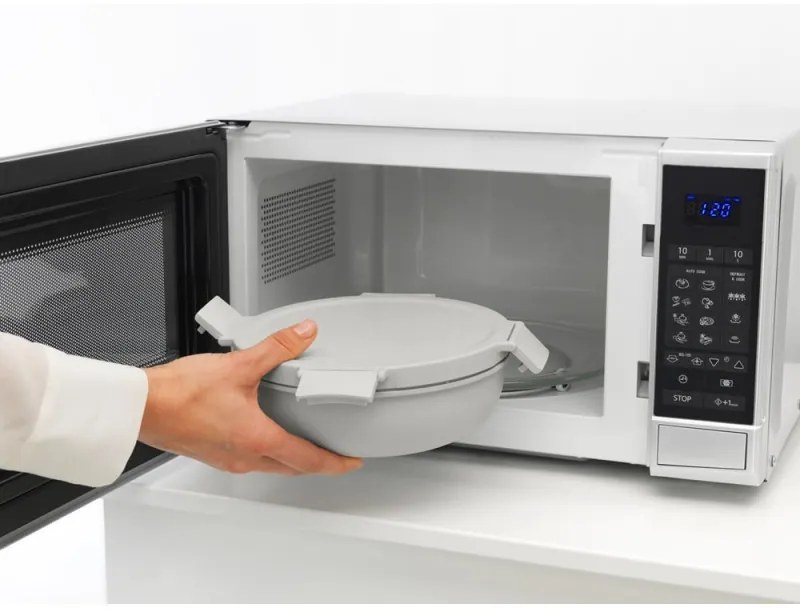 Salatiera Brabantia Make&Take 1006304, 1,3 L, Inchidere etansa, Fara BPA, Gri deschis