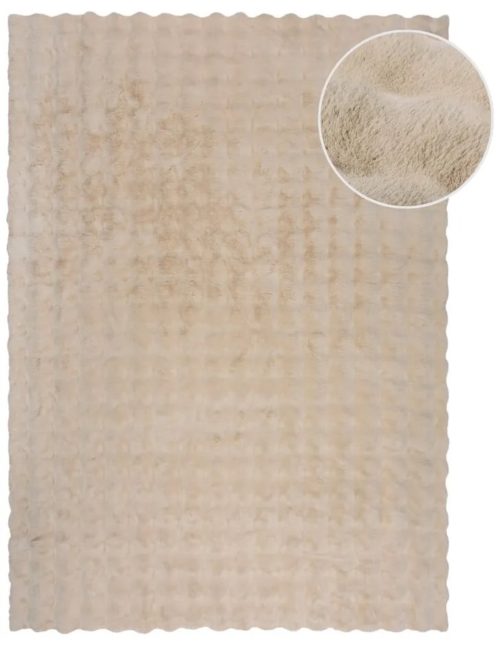 Blană crem sintetică 80x150 cm Waffle Faux Fur – Flair Rugs