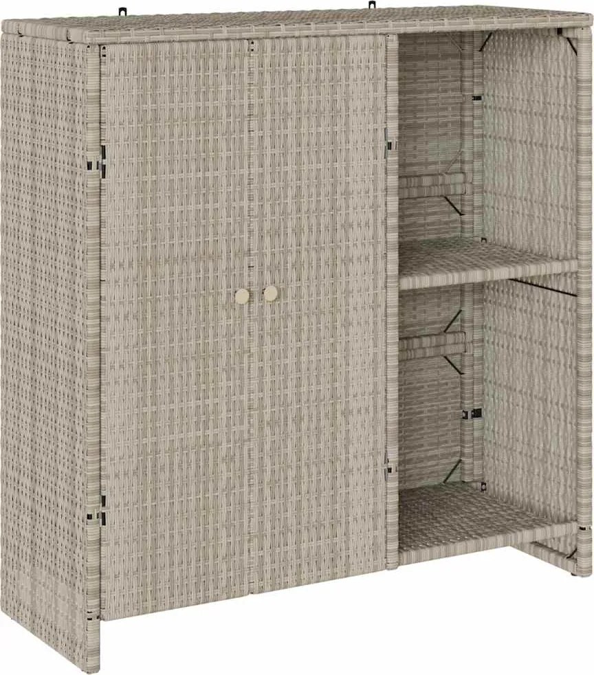 vidaXL Dulap de depozitare cu raft Gri deschis 100 x 36 x 102 cm Ratan