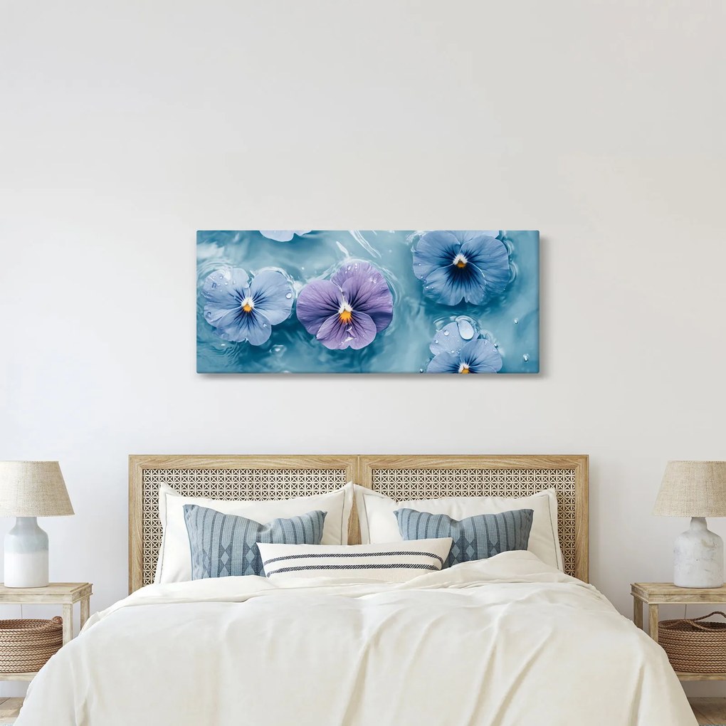 Tablou - Violete în apă (120x50 cm)