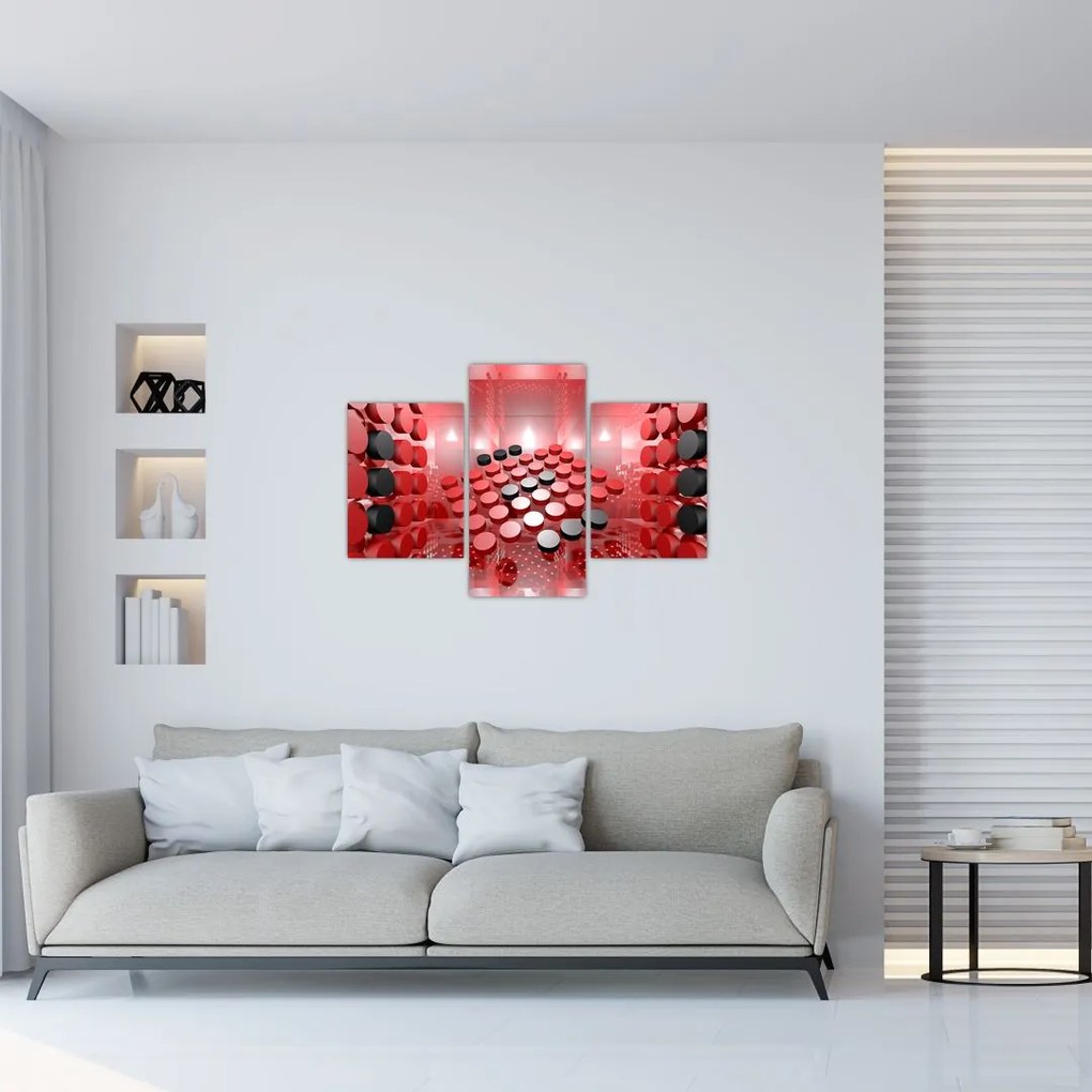 Tablou cu abstracți din butoane (90x60 cm)