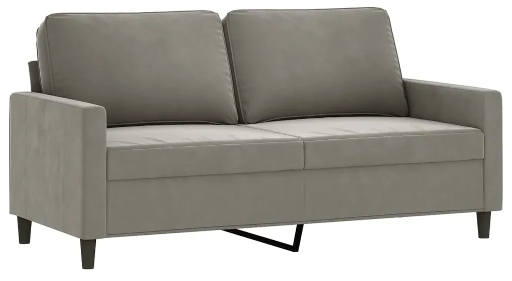 348745 vidaXL Canapea cu 2 locuri, gri deschis, 140 cm, catifea