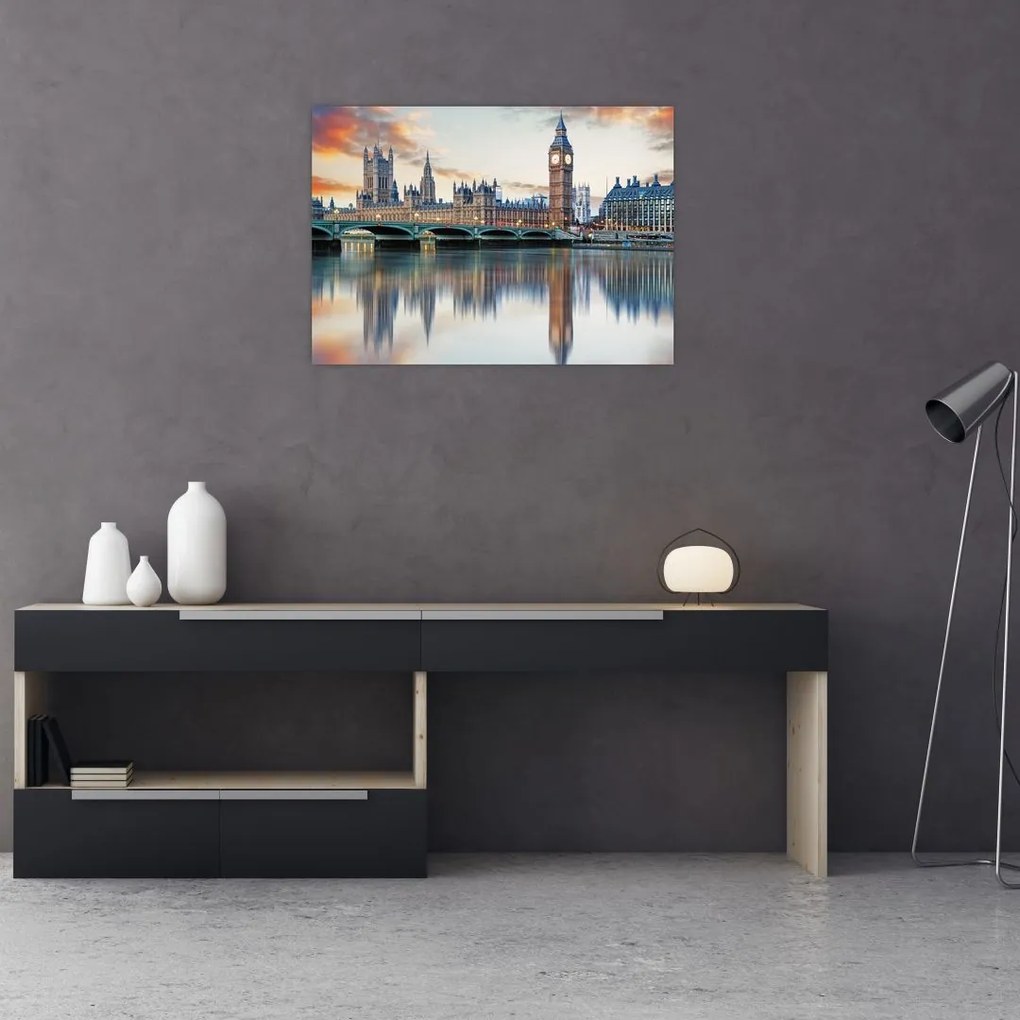 Tablou pe sticlă - Houses of Parliament din Londra (70x50 cm)