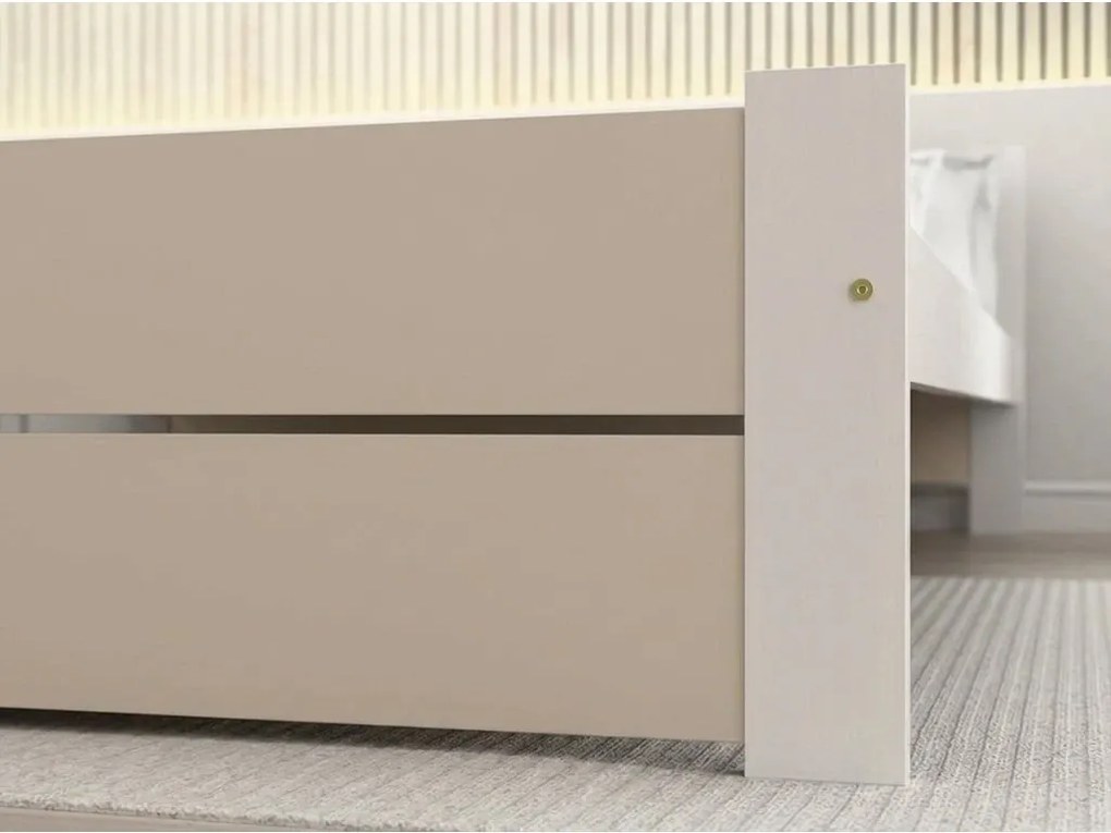 Pat IKAROS DOUBLE 80 x 200 cm casmir bej, SOMIERA LEMN - SALTEA SOMMERA 18 cm