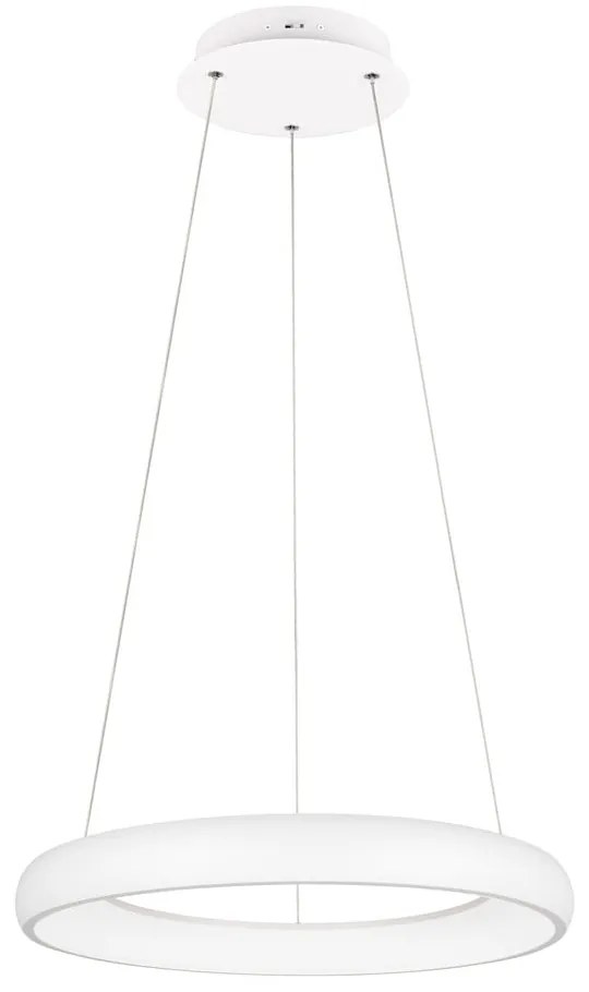 Lustră albă LED cu intensitate reglabilă cu abajur din metal ø 62 cm Cardona – Trio