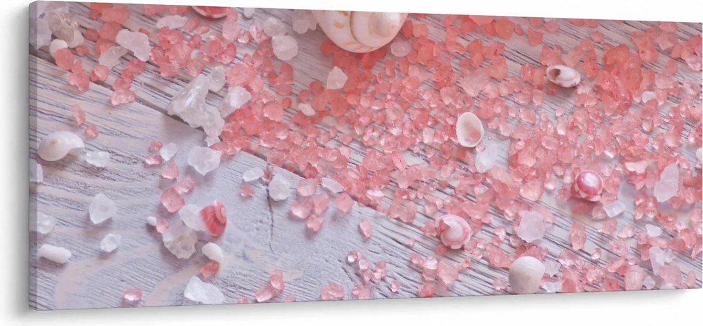 Tablou - Atmosfera de litoral în nuanțe roz (120x50 cm)