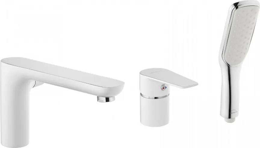 Baterie cada - dus Invena Dokos 3 elemente alb - crom