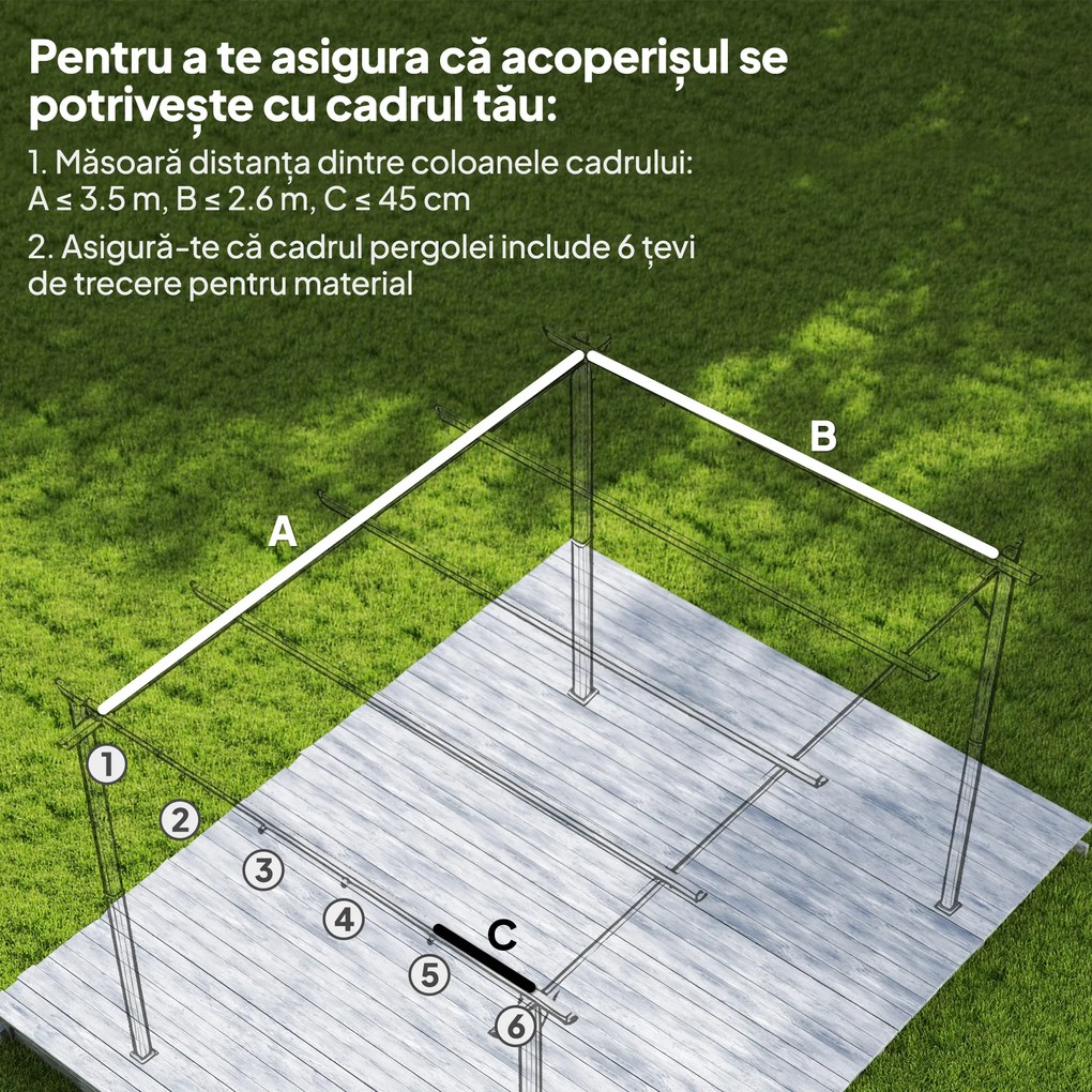 Outsunny Acoperiș de Schimb pentru Pergolă cu 10 Orificii de Drenaj,  Permeabil, 4x3 m, Bej | Aosom Romania