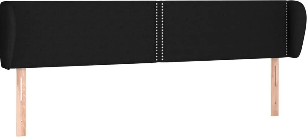 vidaXL Tăblie de pat cu aripioare negru 203x23x78/88 cm textil