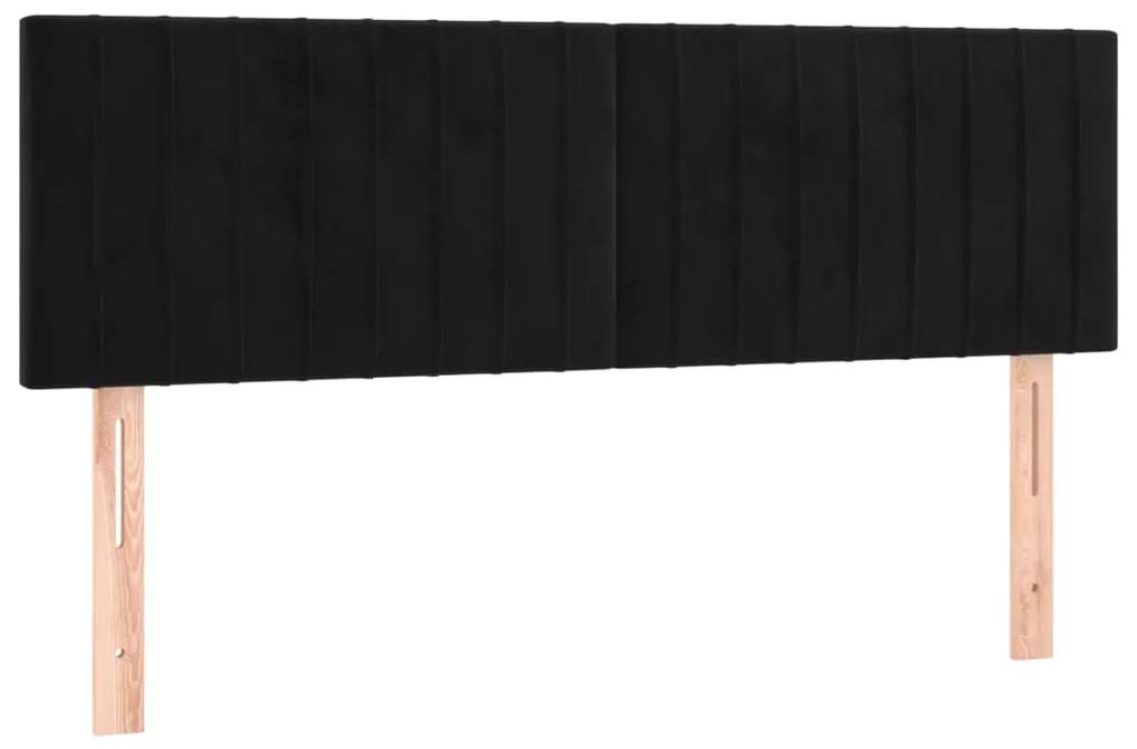 346252 vidaXL Tăblii de pat, 2 buc., negru, 72x5x78/88 cm, catifea