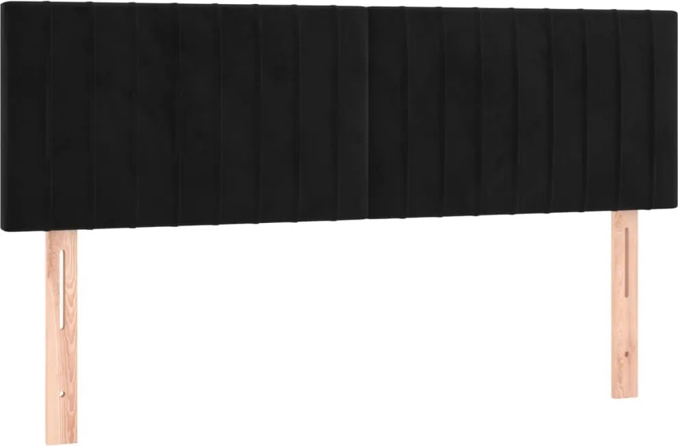 vidaXL Tăblii de pat, negru, 144x5x78/88 cm, catifea
