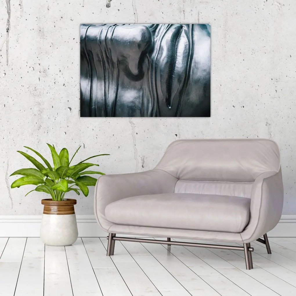 Tablou pe sticlă - Fața din oțel (70x50 cm)