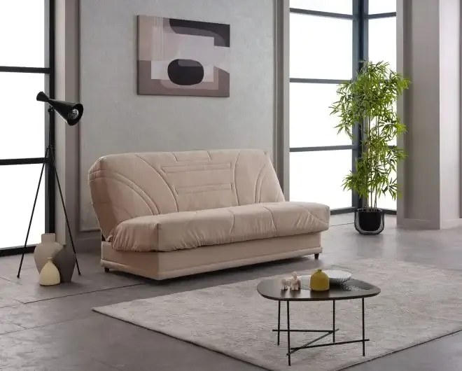 Canapea extensibila cu saltea relaxa si husa detasabila Genova, maro