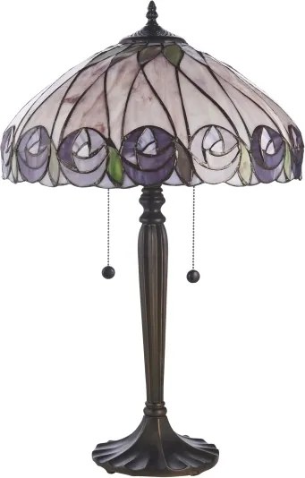 Endon 112184 - Lampă de masă Tiffany HUTCHINSON, 2x E27/10W/230V, diam. 40 cm
