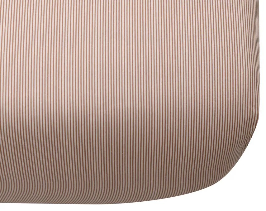 Cearsaf de pat din bumbac cu elastic Culoare maro, LINE 90 x 200 cm