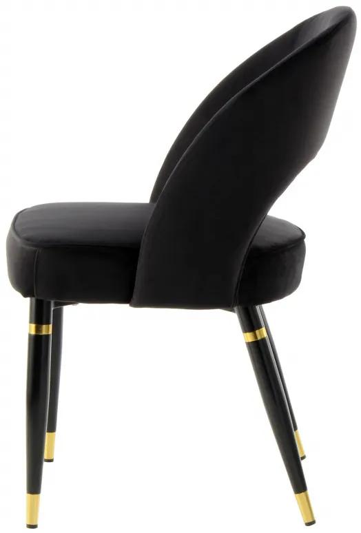 Set 2 scaune tapitate Courtney negru/auriu