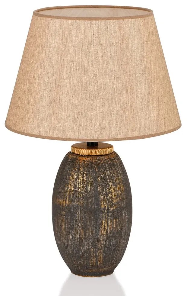 Veioză gri/bej cu abajur textil (înălțime 46 cm) Yakamoz – Opviq lights