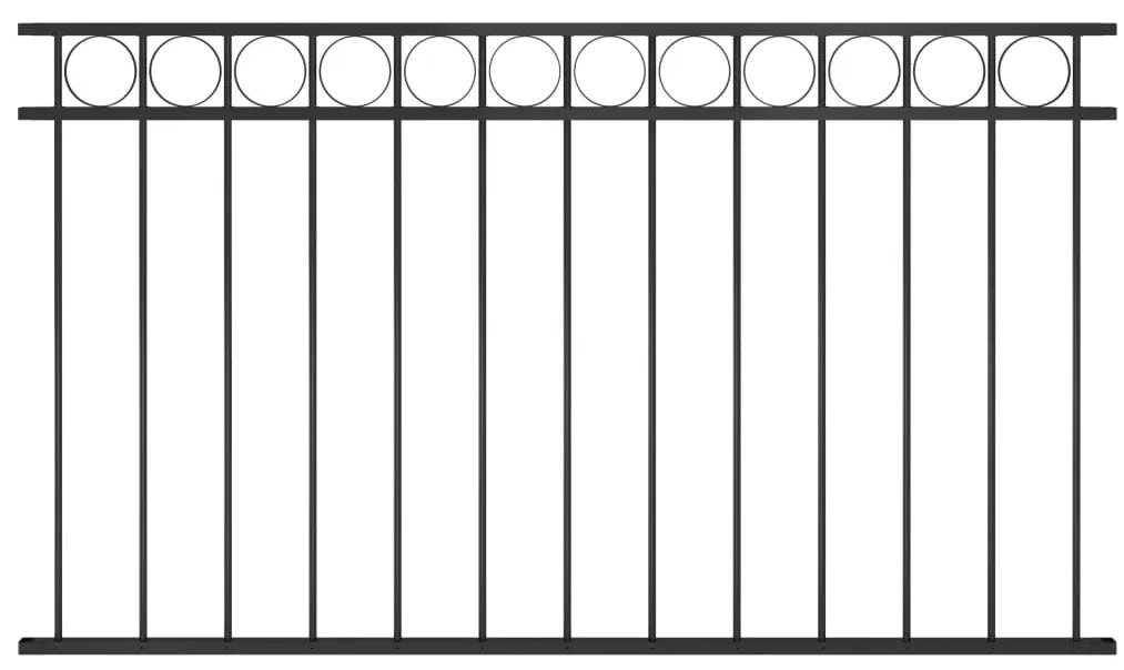 vidaXL Panou de gard din oțel 1,7x0,8 m negru