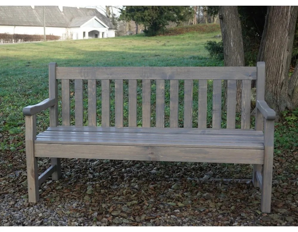 Bancă de grădină gri din lemn London - Rojaplast