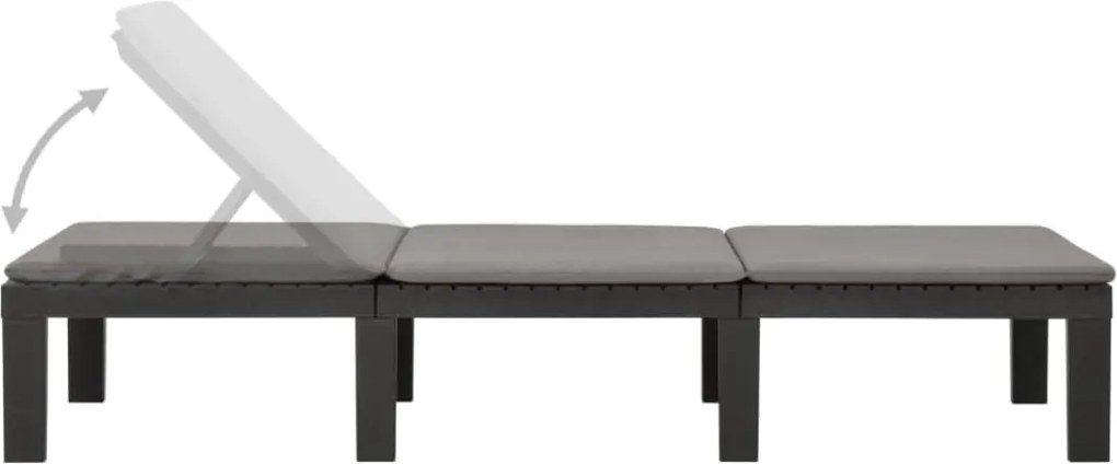 Șezlong de grădină HAITI cu saltea, 65×195×78cm, antracit I.P.A.E-Progarden