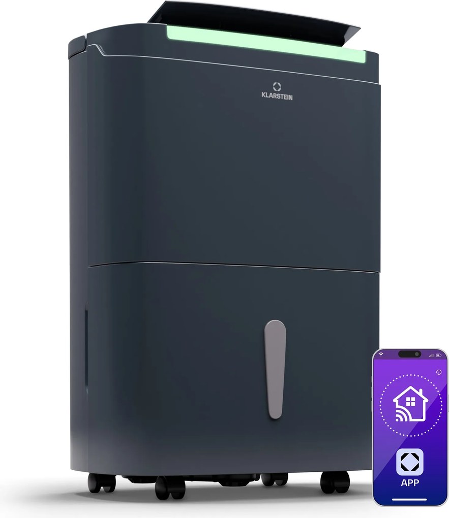 Klarstein DryFy Connect 50 Smart, Dezumidificator, WiFi, Compresie, 50l/zi, 45-55m²