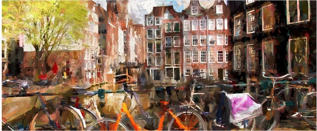 Tablou - Amsterdam, pictură (120x50 cm)