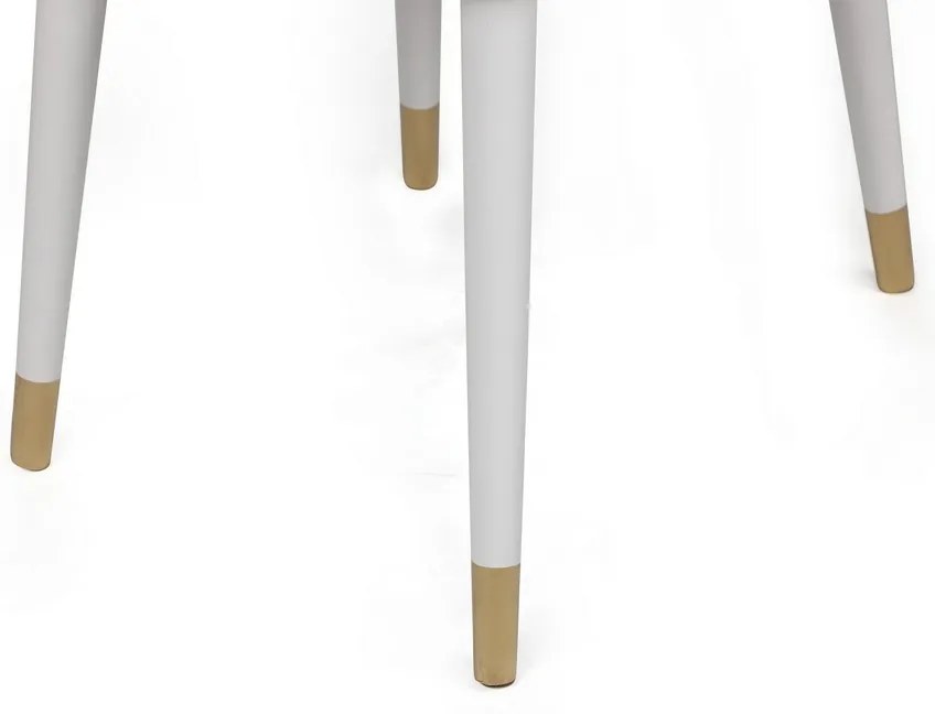 Set de scaune de sufragerie Hugo Cream and White,4 buc.