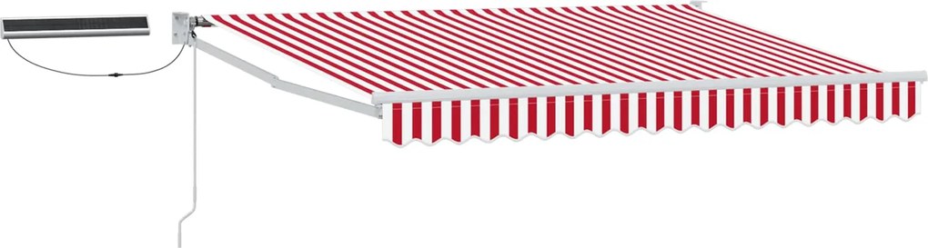 vidaXL Cort electric retractabil Roșu și Alb 3,5 x 2,5 m