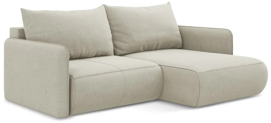 Colțar crem extensibil/cu spațiu de depozitare (cu colț pe partea dreaptă) Nanea – Makamii