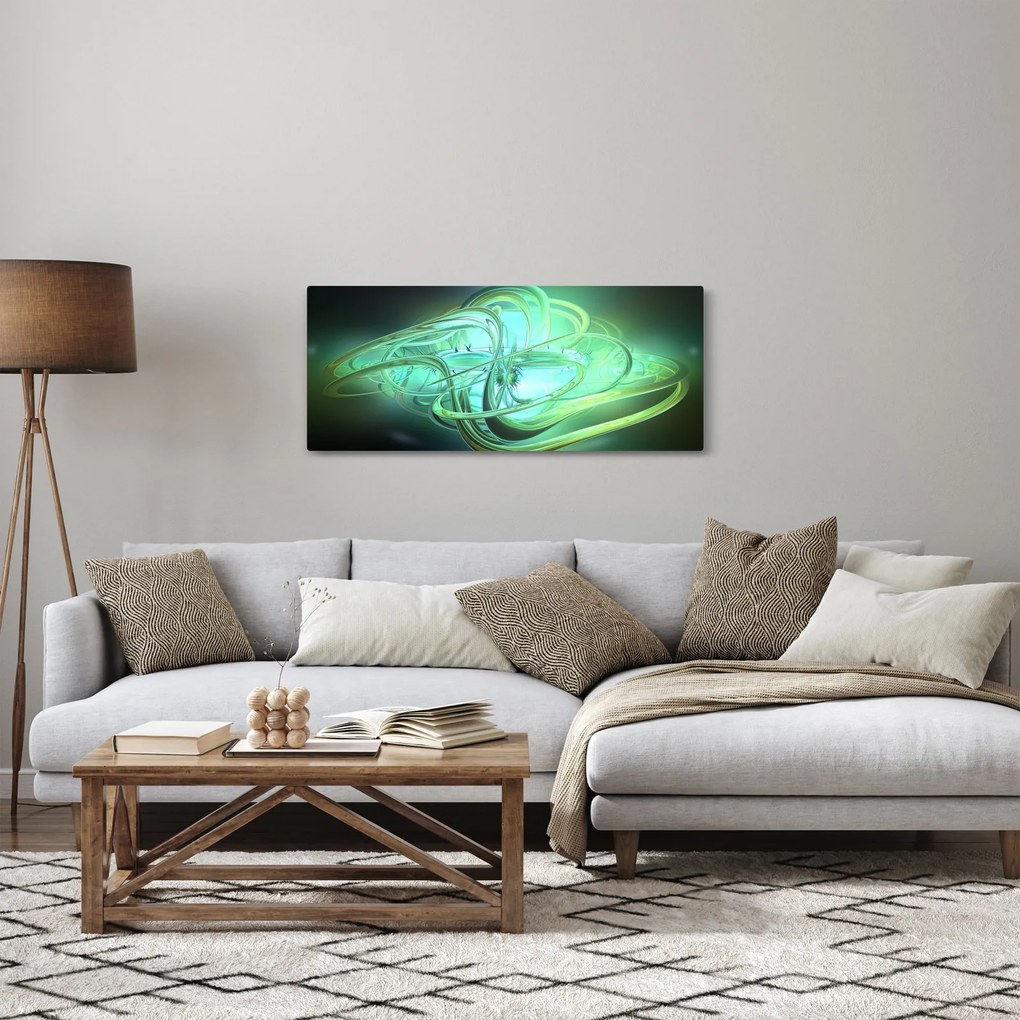 Tabloul cu abstracție verde (120x50 cm)