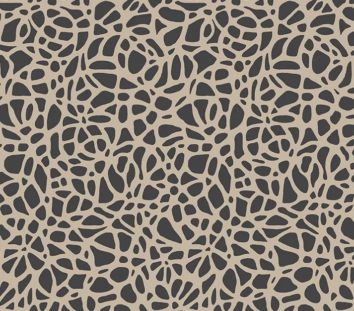 Tapet Pebble, Jet Black Luxury Flock, 1838 Wallcoverings, 5.3mp / rola