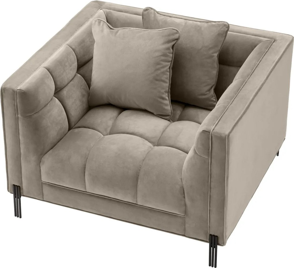 Fotoliu elegant design LUX Sienna, catifea greige 113385 HZ