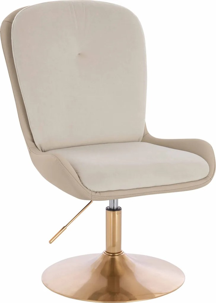 HR690N Scaun Velvet&amp;soft Piele Pu Cremos/Cremos Bază Aurie