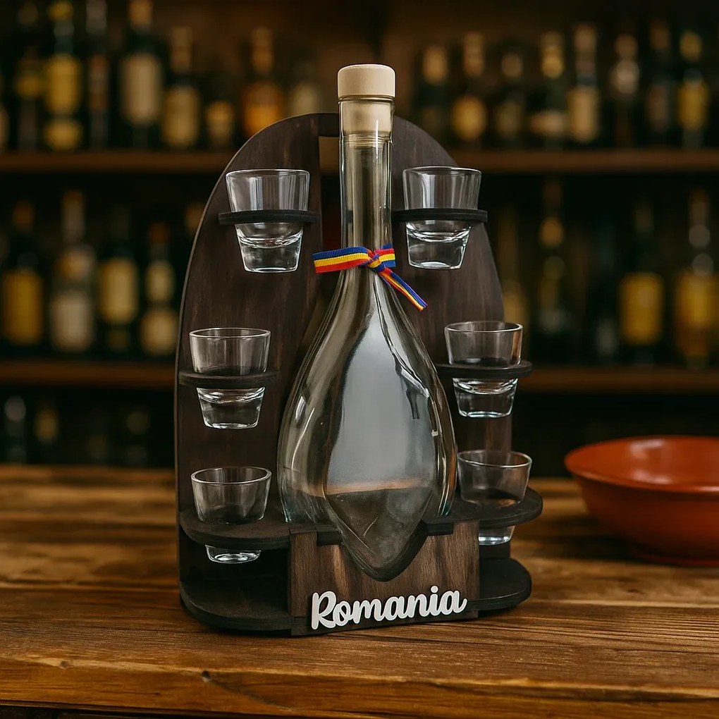 Cadou Barbati Set Minibar Sticla 500 ml cu 6 Pahare 50 ml