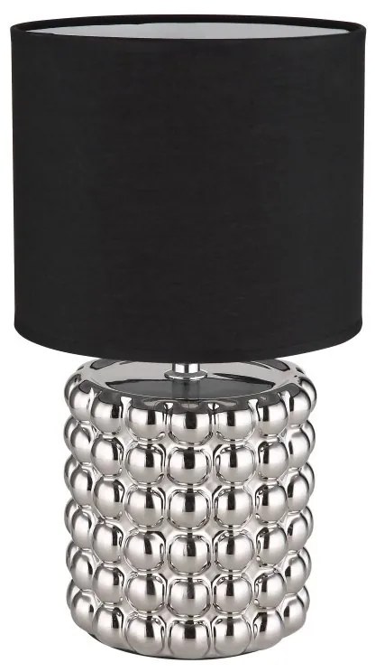 Veioza, lampa de masa design modern Valentino crom, negru