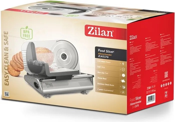Feliator alimente Zilan ZL3376, Putere 150W, Grosime taiere reglabila 1-15 mm, Lama taiere inox