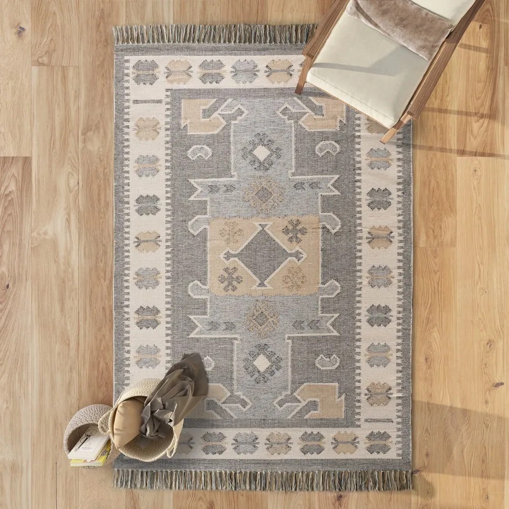 Covor lavabil/țesut manual din bumbac reciclat 120x170 cm Chandia – Universal