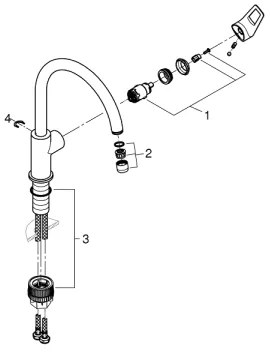 GROHE 31368001 - Baterie pentru chiuvetă BAULOOP, crom lucios