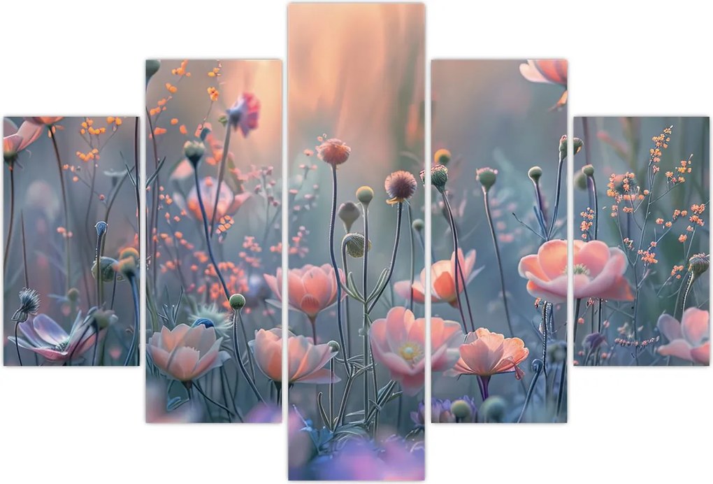 Tablou - Flori în culori pastelate (150x105 cm)