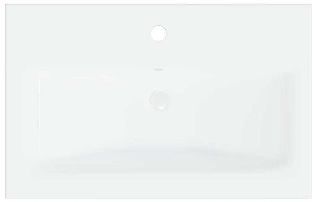 Chiuveta incorporata cu robinet, alb, 61x39x18 cm, ceramica 61 x 39 x 18 cm