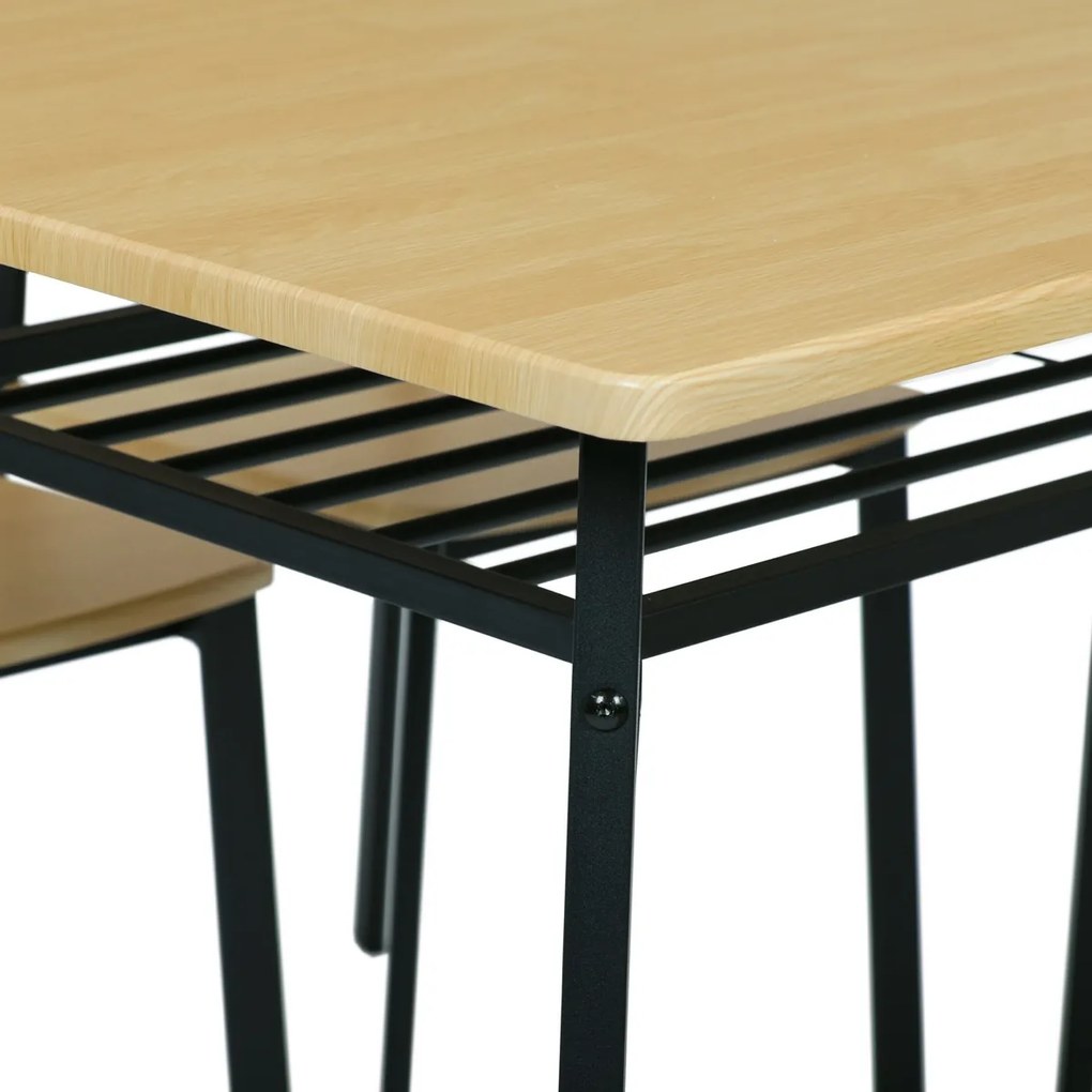 Set de masă Industrial cu 4 scaune, 110 x 70 x 76cm, maro