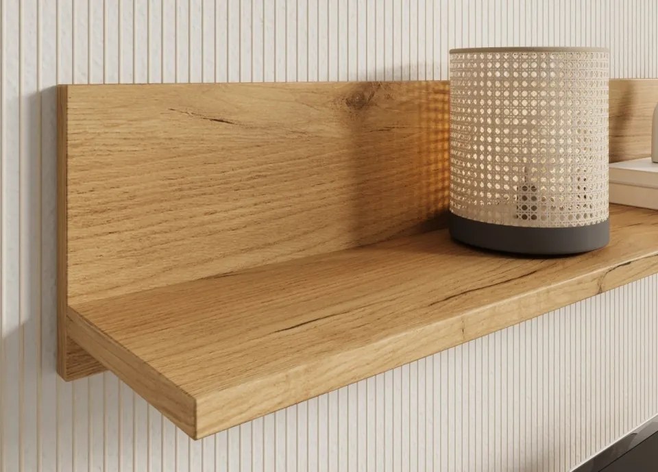 Raft suspendat Ravi, ADRK Furniture (Culoare: Stejar artizanal Auriu / Stejar artizanal Auriu)