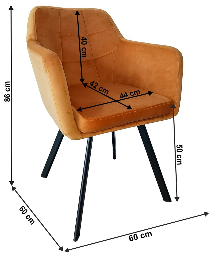 Fotoliu, material de catifea muştar/negru, ZERON NEW