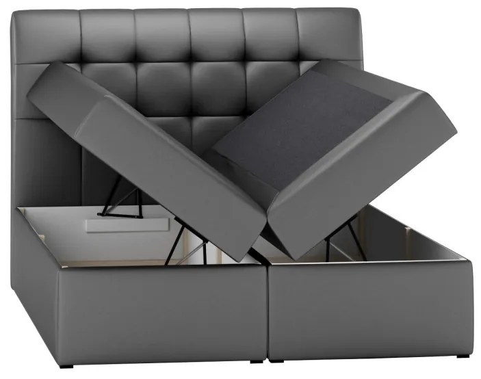 Supermobel Pat tapițat boxspring ROCCO + topper, 120x200, jasmine 60