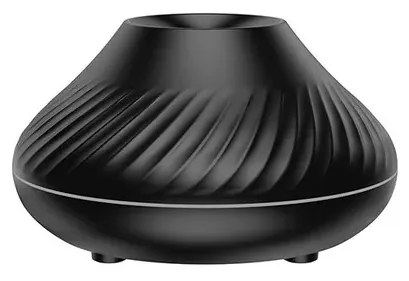 Umidificator cu difuzor de aroma cu flacara falsa 3D lumina de noapte cu 7 culori, difuzor de uleiuri esentiale si ceata rece cu ultrasunete, negru, 130 ml