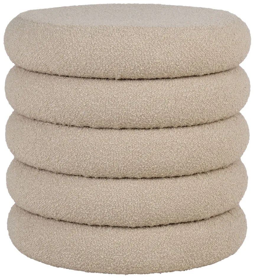 Brooklyn puf cu depozitare, bouclé, bej, 44x44 cm